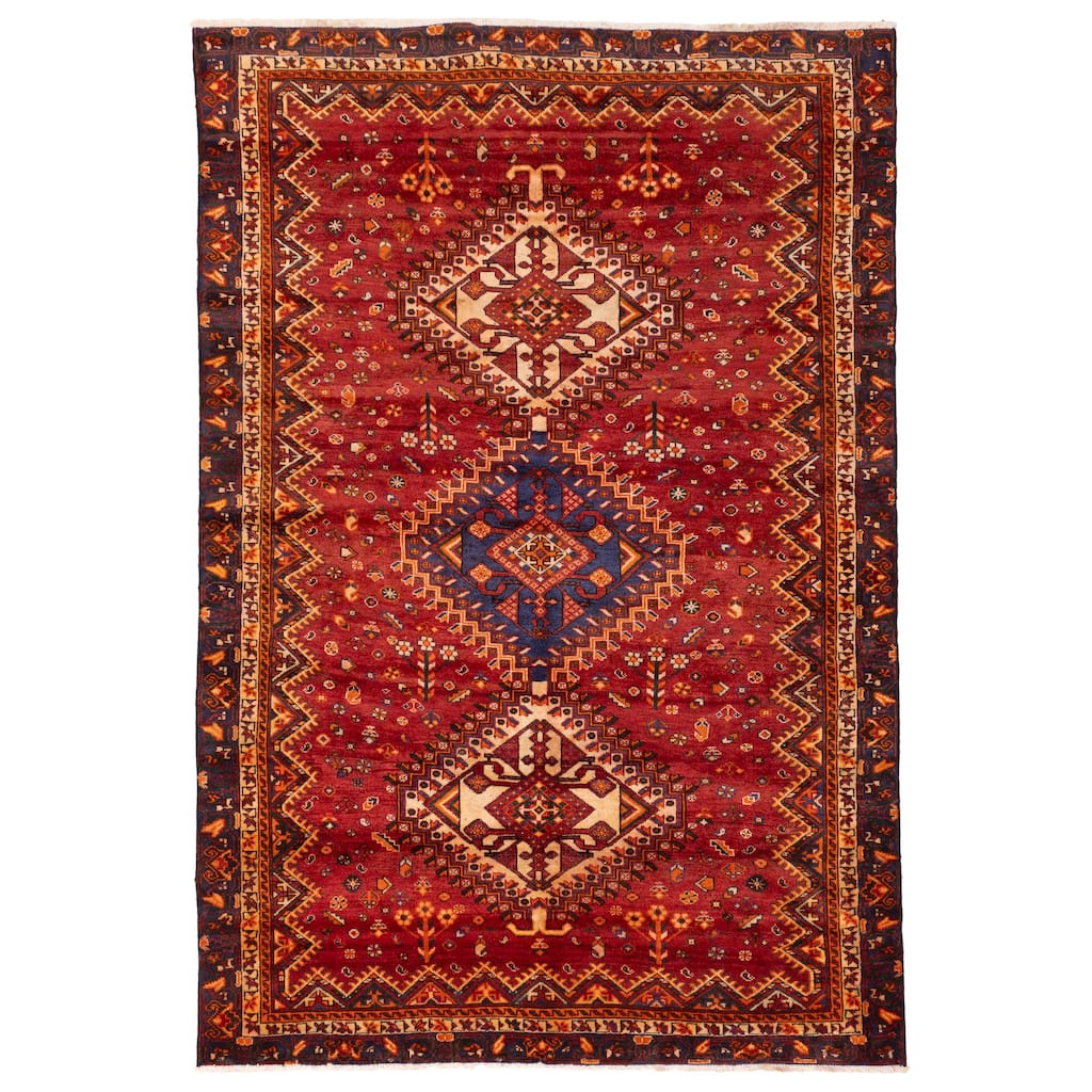 ECARPETGALLERY Hand-knotted Konya Anatolian Red Wool Rug - 6'5 x 9'6