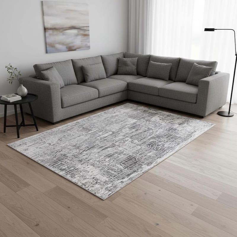 HomeRoots Abstract Modern Rectangle Area Rug - 9' X 12' - 9' X 12'