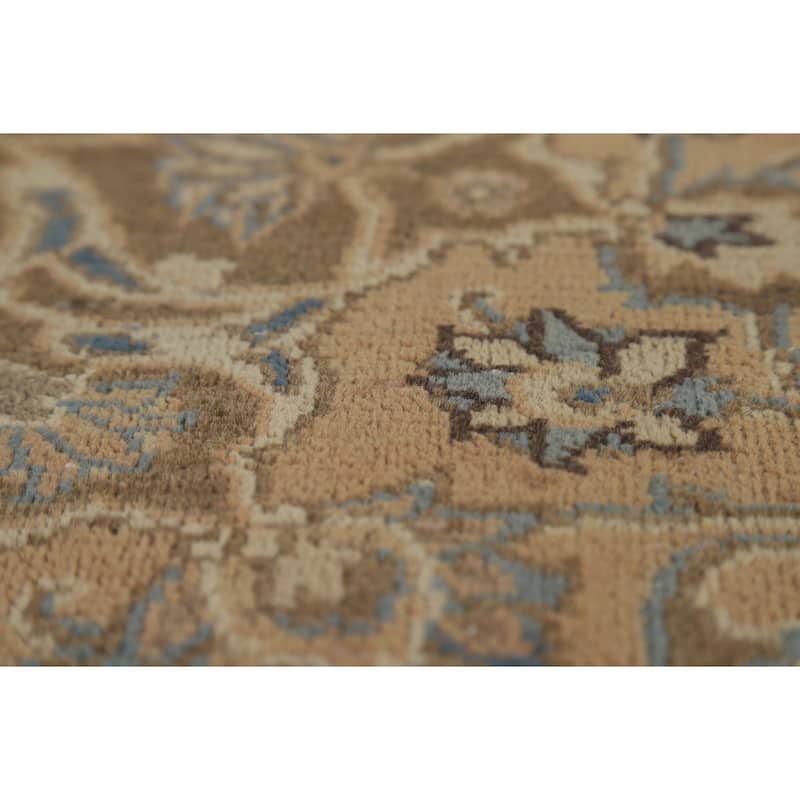 Traditional Mashad Persian Vintage Area Rug Handmade Wool Carpet - 6'2" x 9'3"