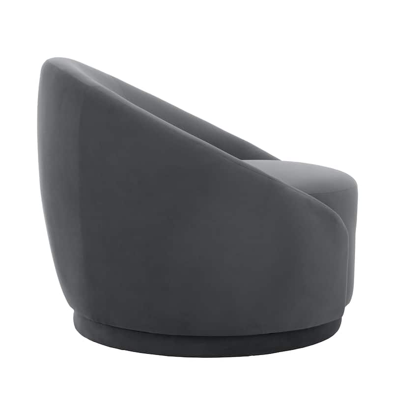 34" Wide 2 Set Velvet/ Boucle Barrel Swivel Chair