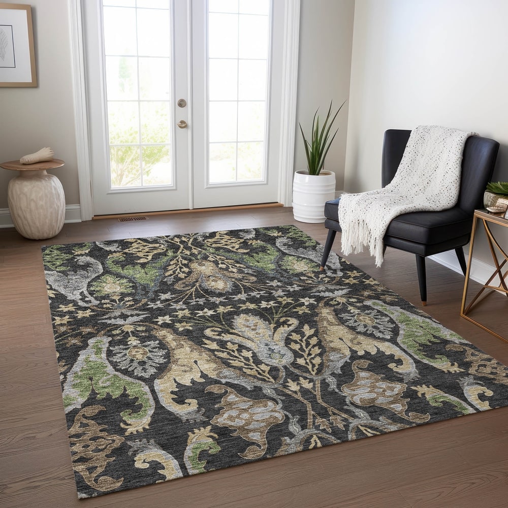 Machine Washable Indoor/ Outdoor Traditional Craftsman Chantille Rug