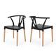 Mountfair Modern Wood Leg Dining Chairs (Set of 2) by Christopher Knight Home