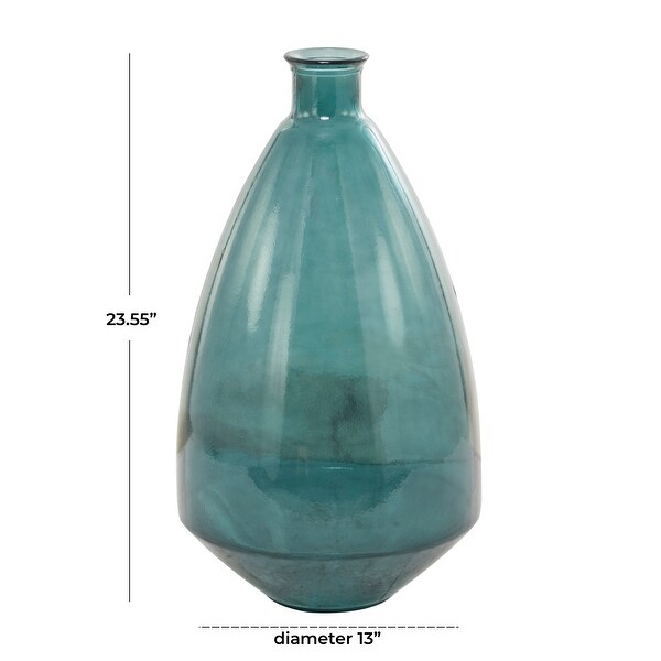 Blue Recycled Glass Handmade Spanish Decorative Vase - On
