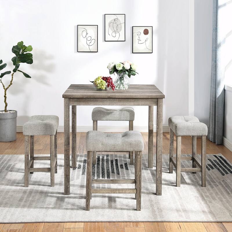 5-Piece Industrial Breakfast Table Set