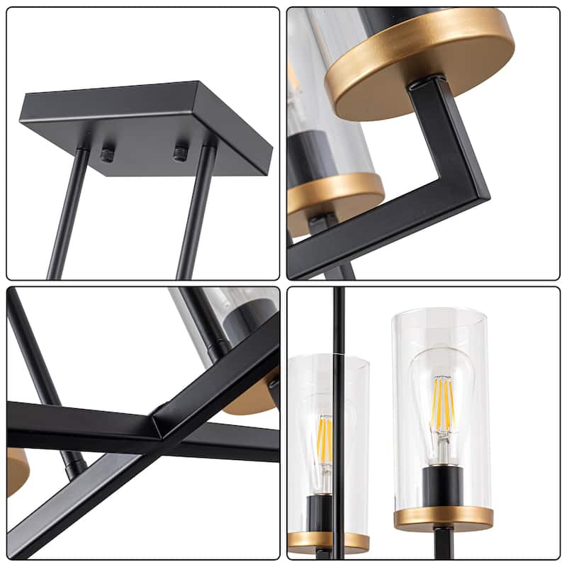 Modern Drum Light Chandelier Industrial Dining Room Light Fixtures