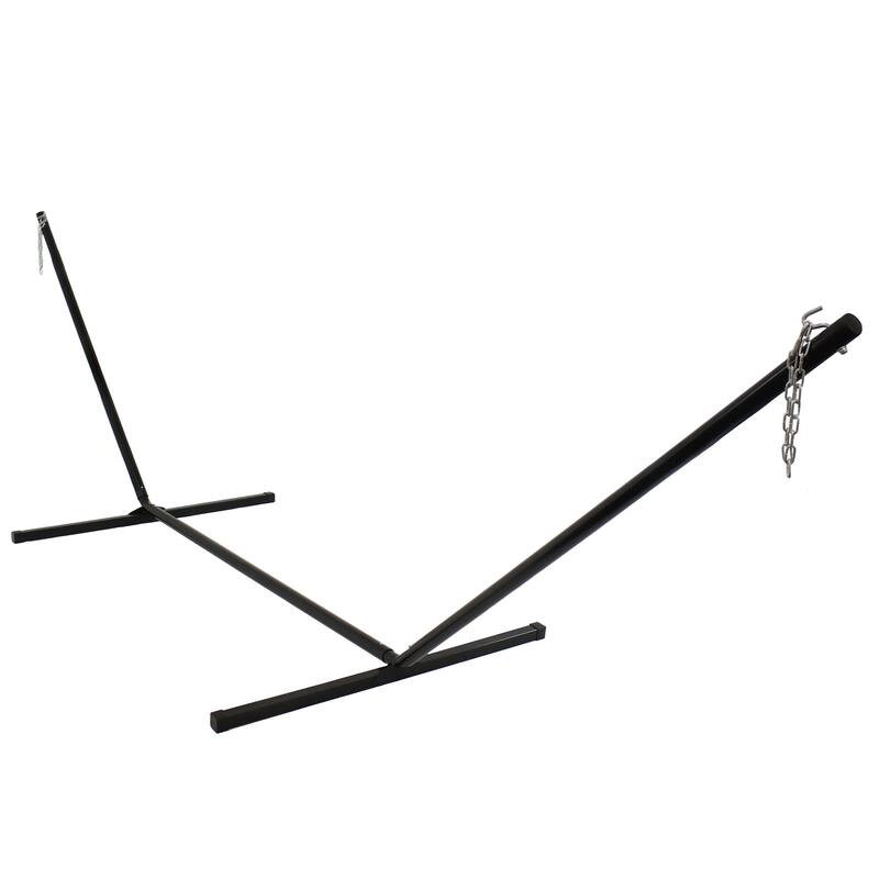 Sunnydaze 2-Person Polyester Spreader Bar Rope Hammock with 15-Foot Stand