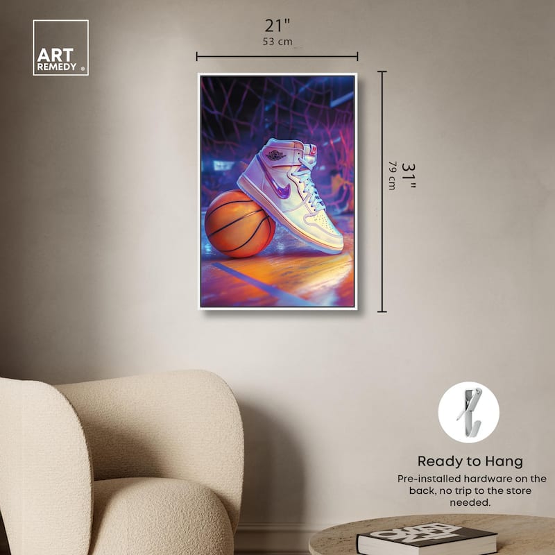 Neon Basketball Court Canvas by Art Remedy