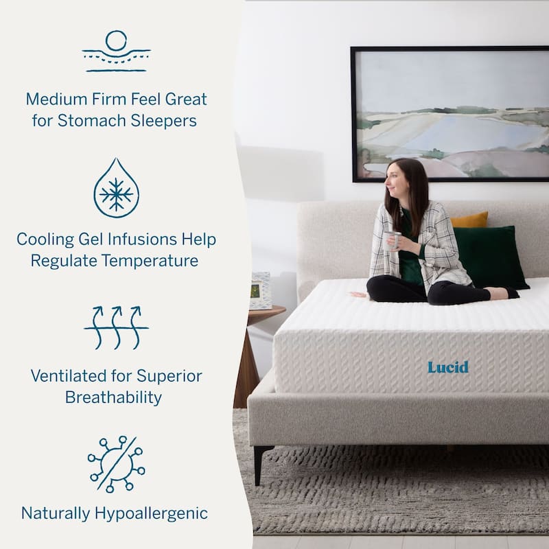 Lucid SureCool 12-inch Gel Memory Foam Mattress