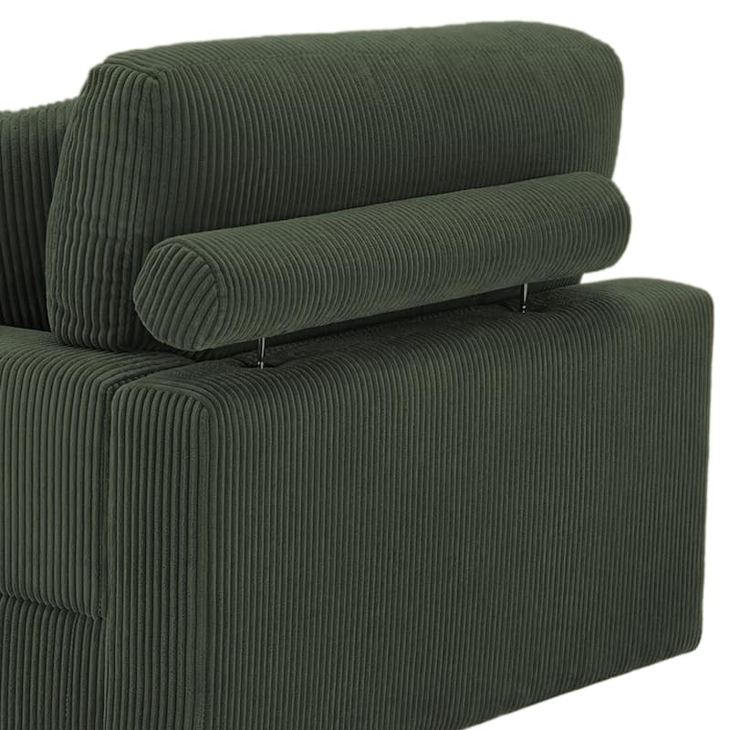 Corduroy Modular Couch Sectional Chaise Lounge Sofa