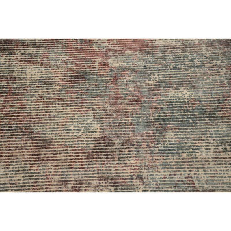 Hand Knotted Oriental Viscose Silk Carpet Modern Abstract Multi-Colored Abstract Area Rug - 7' 6'' X 5' 5''