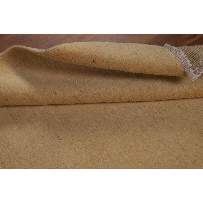 Solid Gabbeh Oriental Foyer Rug Handmade Wool Carpet - 3'3"x 4'11"