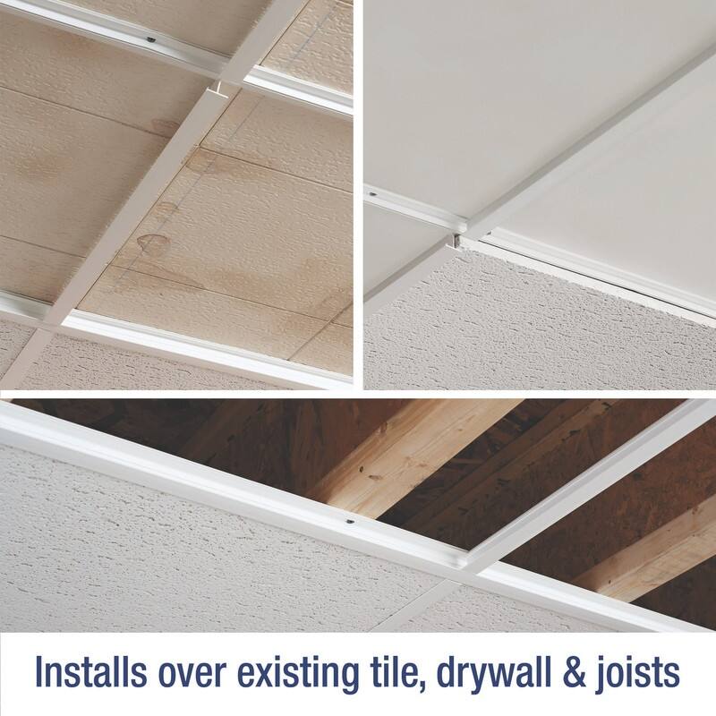 CeilingMAX 100 sq. ft. Gloss White Surface Mount Grid Kit
