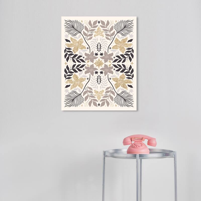 Wynwood Studio Canvas Floral and Botanical Glam Floral for Winter Gray Glam Wall Art Canvas Print - 16 x 20