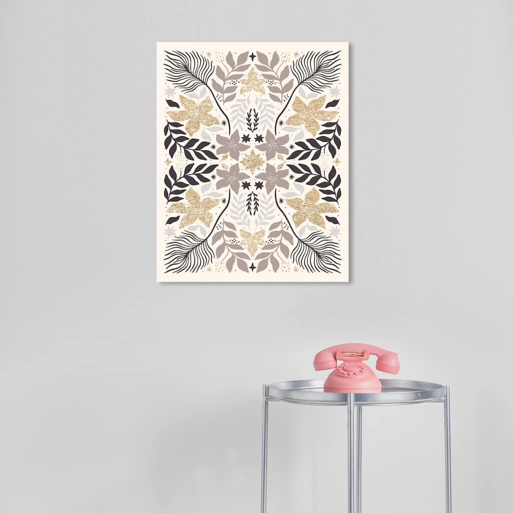 Wynwood Studio Canvas Floral and Botanical Glam Floral for Winter Gray Glam Wall Art Canvas Print