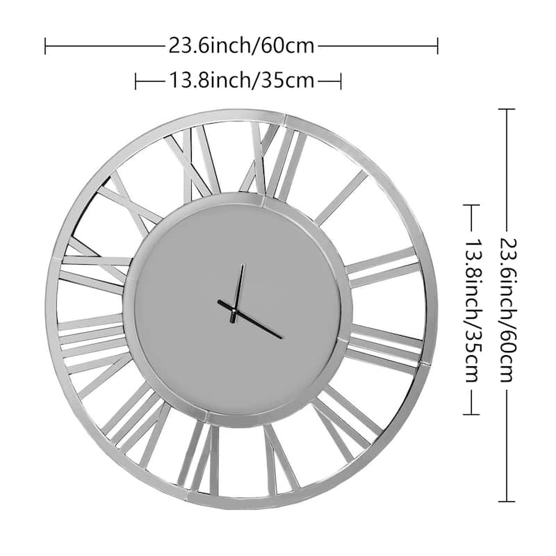 Round Wall Clock- Modern Clocks Mirrored Wall Decor