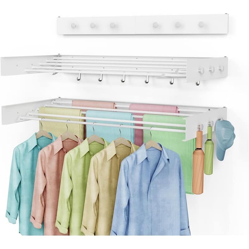 Wall Mounted Drying Rack - 40" Wide, 60 lb Capacity