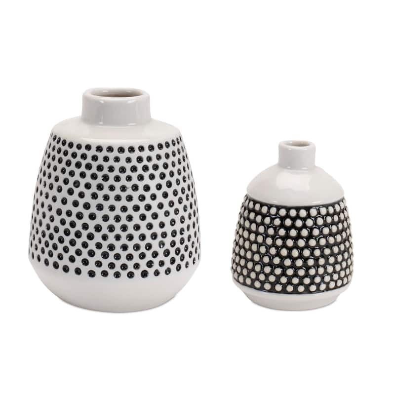 Bubbled Ceramic Bud Vase (Set of 2)
