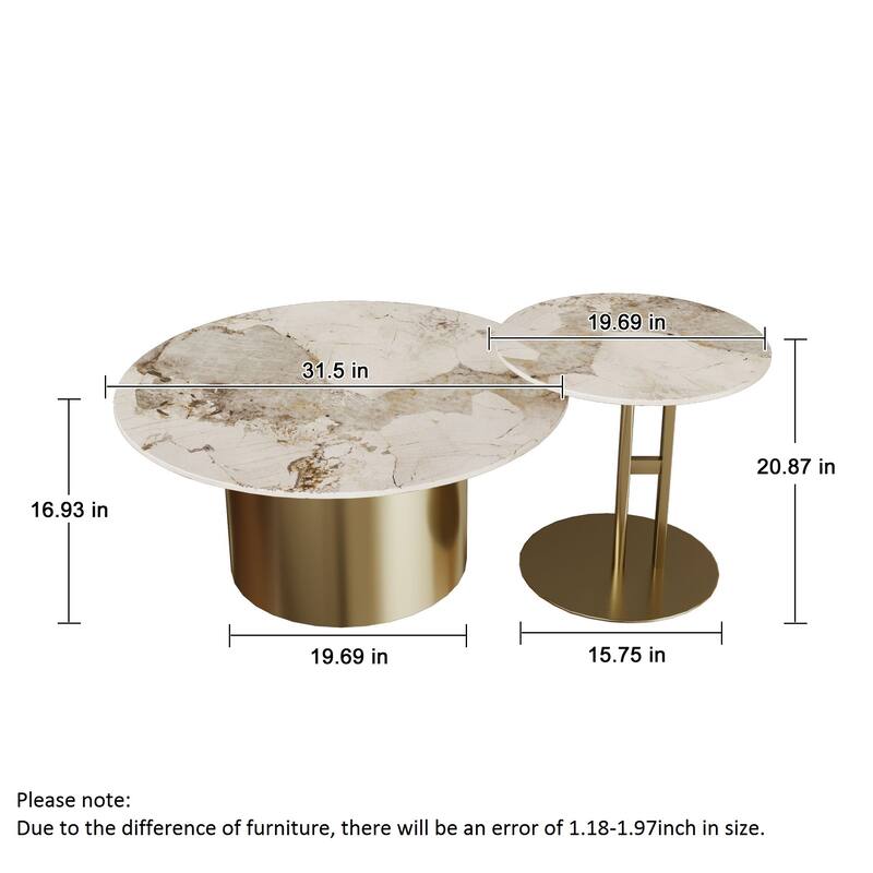JASIWAY Modern Light Luxury Coffee Table Set