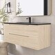 preview thumbnail 47 of 57, Floating Bathroom Vanity in Evita Oak with Integrated Quartz Sand Top