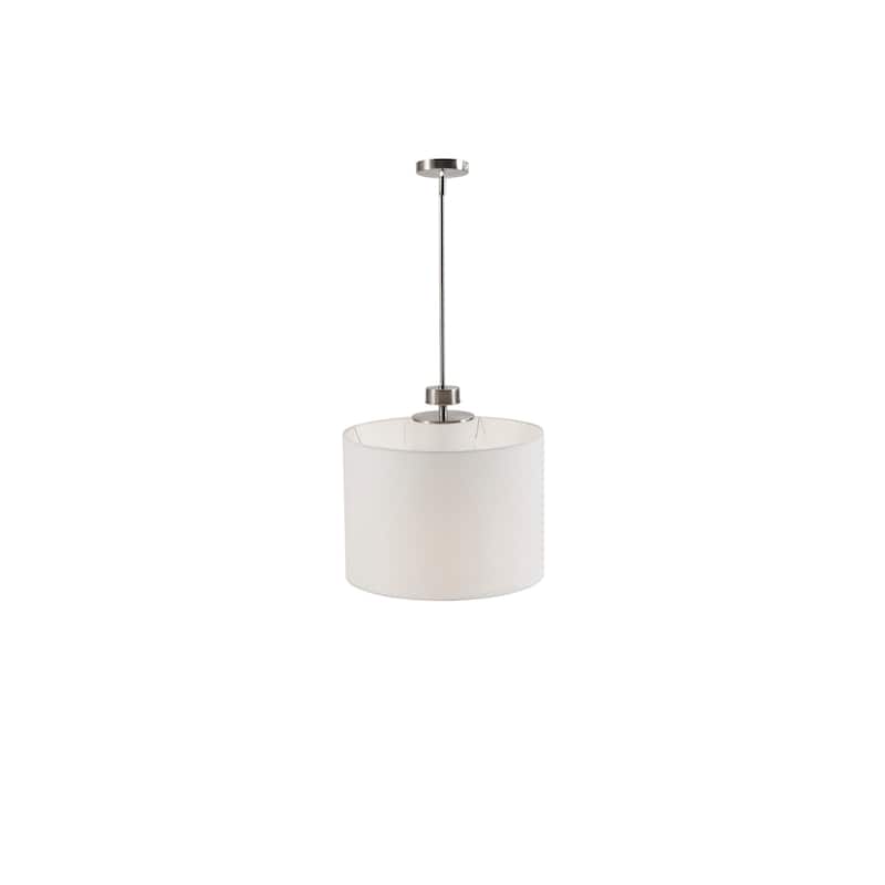 INK+IVY Pacific Metal Pendant with Drum Shade - Plated Nickel