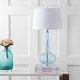 preview thumbnail 5 of 14, Diamante 28.5" Glass Teardrop LED Table Lamp, Pink (Set of 2) by JONATHAN Y