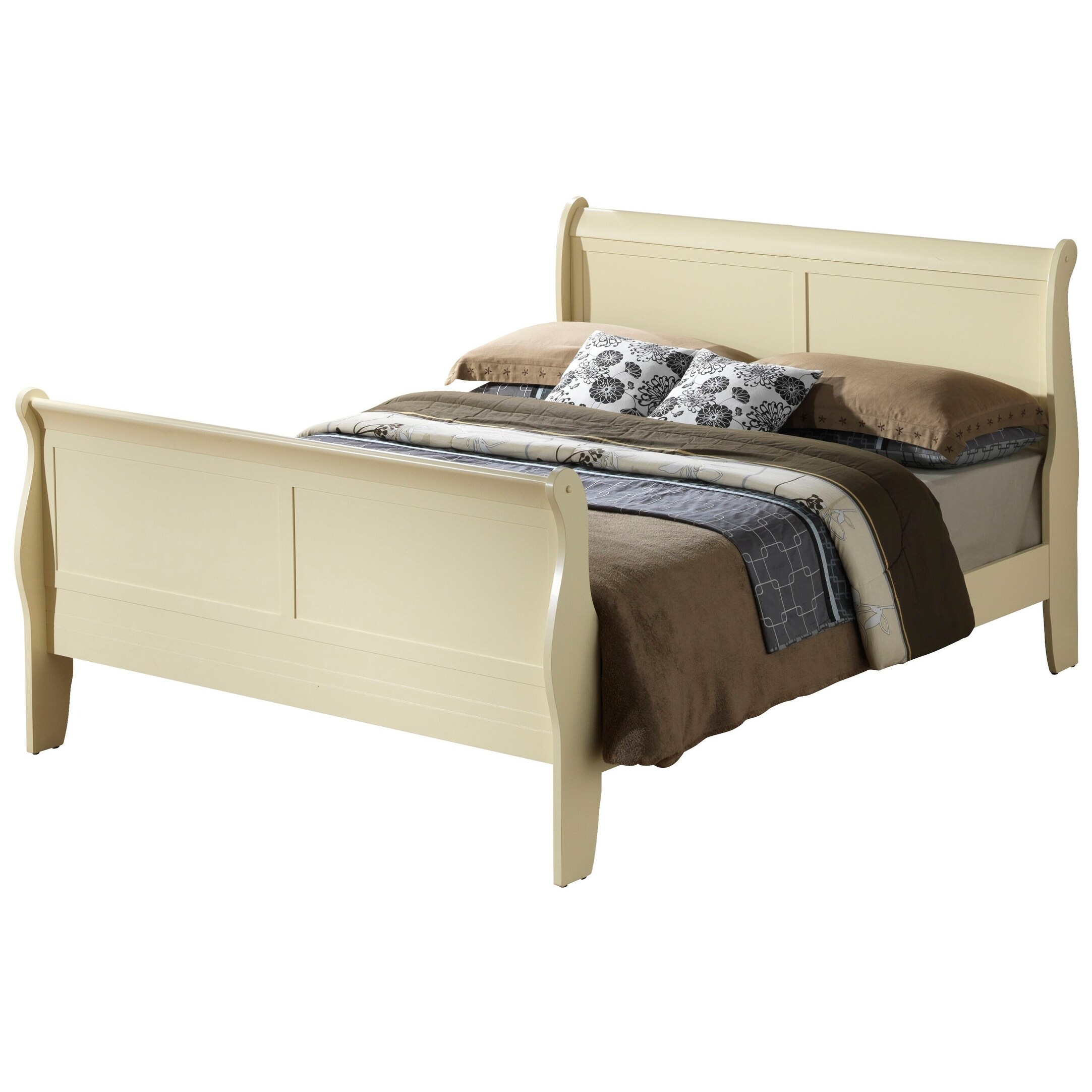 Louis Phillipe Faux Leather and Wood Bed - Bed Bath & Beyond