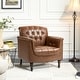 preview thumbnail 6 of 69, Tufted Vegan Leather Accent Chair Upholstered Armchair