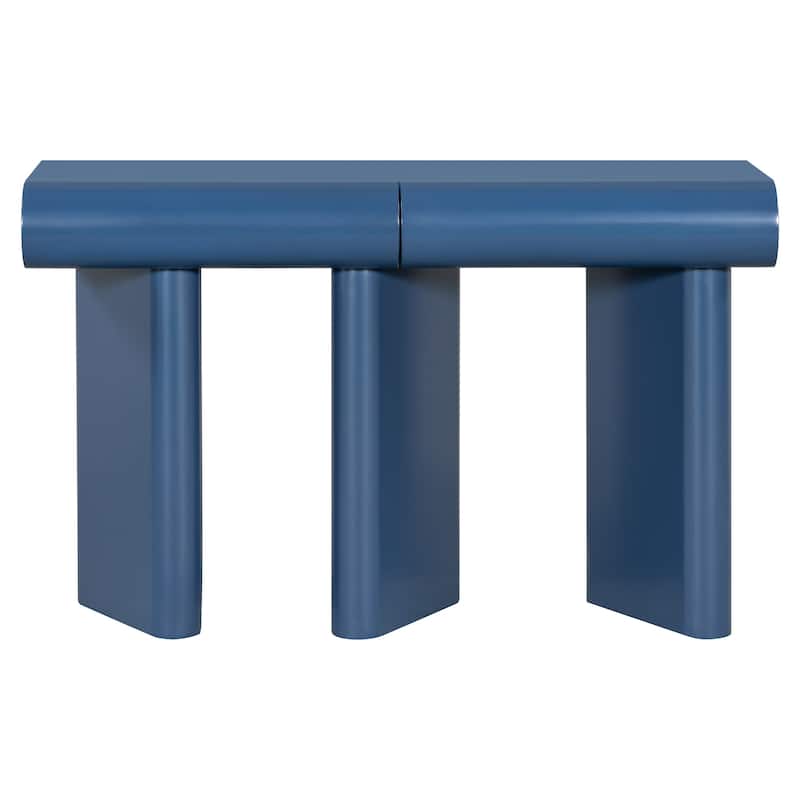 Roomfitters 47.6" Modern Entryway Table, Narrow Console with Curved Drawers and Geometric Legs, Hallway Sofa Accent Table