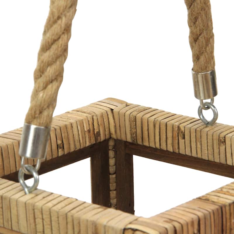 Roussilon Set of 2 Rattan Wrapped Wood Lanterns