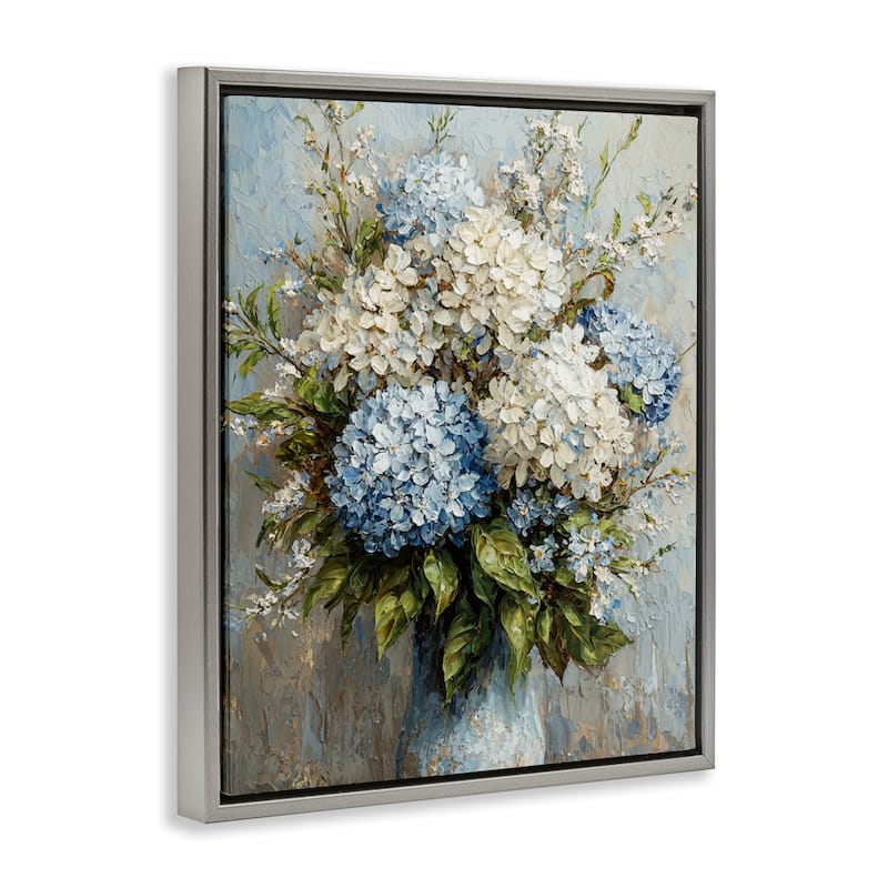 Stupell Muted Classic Hydrangeas Framed Floater Canvas Wall Art Design By Franklyn Gregory