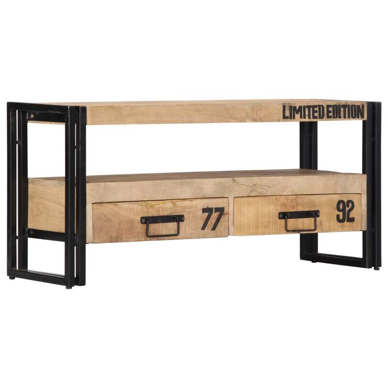vidaXL TV Stand 39.4"x11.8"x17.7" Solid Wood Mango