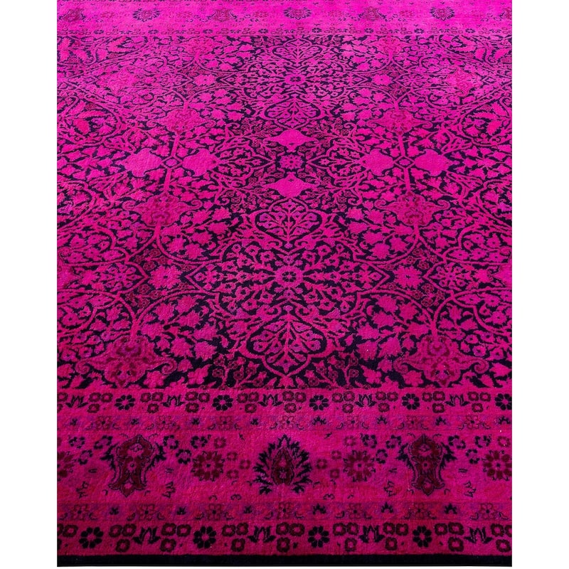 Contemporary Overdyed Wool Hand Knotted Area Rug - 6' 1" x 9' 1"