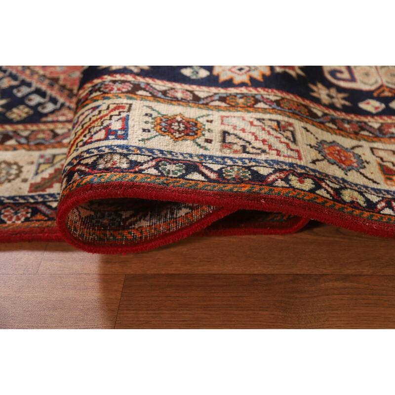 Vegetable Dye Shiraz Kashkoli Persian Vintage Rug Handmade Wool Carpet - 5'2"x 7'9"