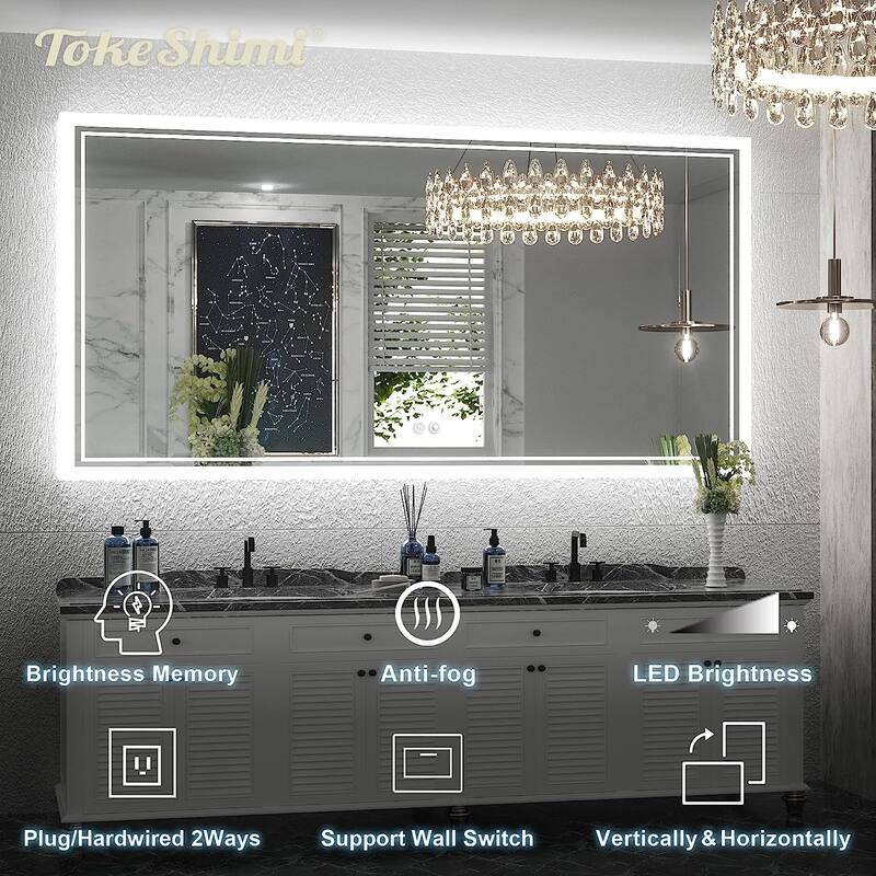 TokeShimi LED Bathroom Vanity Wall Mirror, 3000K/4500K/6000K Mirror