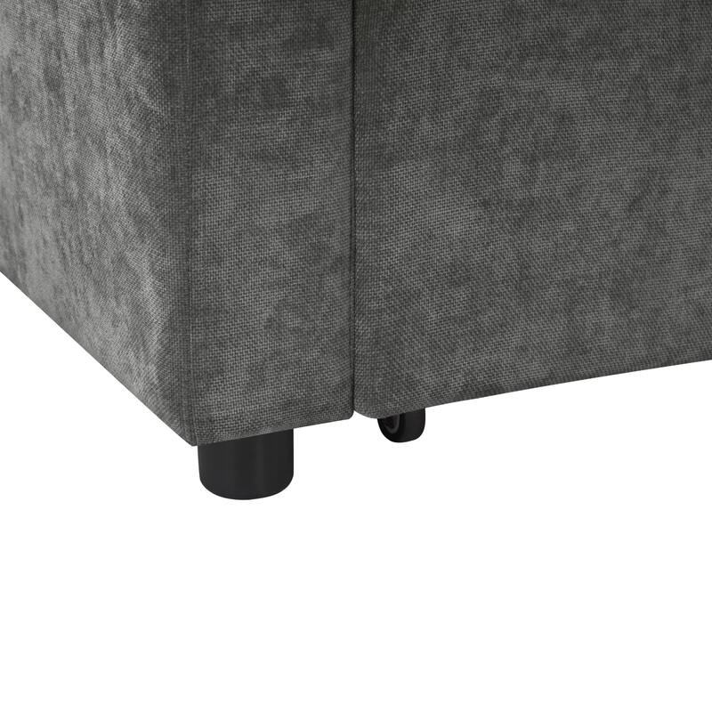 Sectional Sofa Bed L-shaped Sectional 81.9" Upholstered L-shaped Sofa with a Sofa Sleeper and a Hidden Storage Compartment
