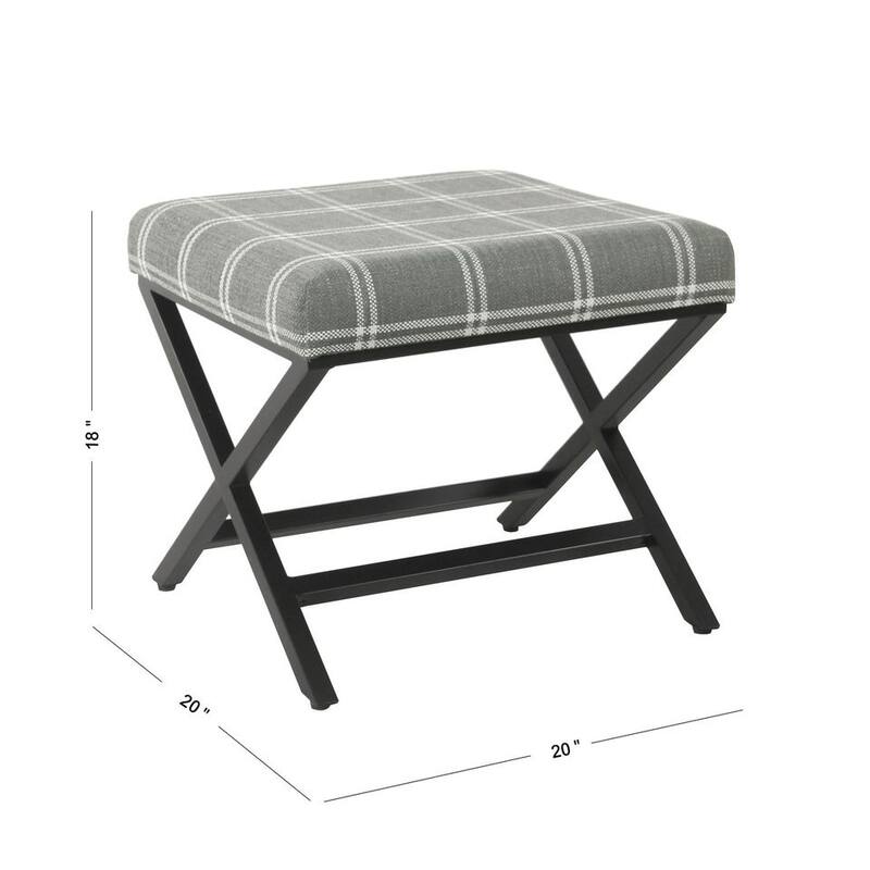 Porch & Den Boucher Modern Metal X-base Square Ottoman