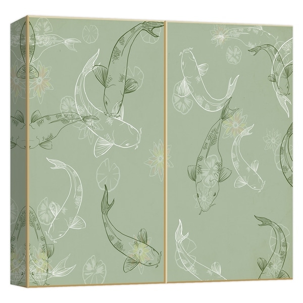 PTM Images 9-124735 PTM Canvas Collection 12" x 12" - "Koi Pond Fish" Giclee Fishes Art Print on Canvas