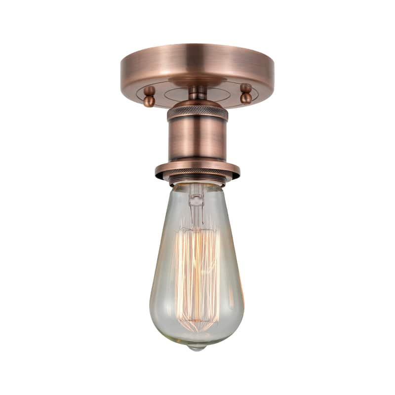 Innovations Lighting Bare Bulb - 1 Light 2" Semi-Flush Mount - Antique Copper