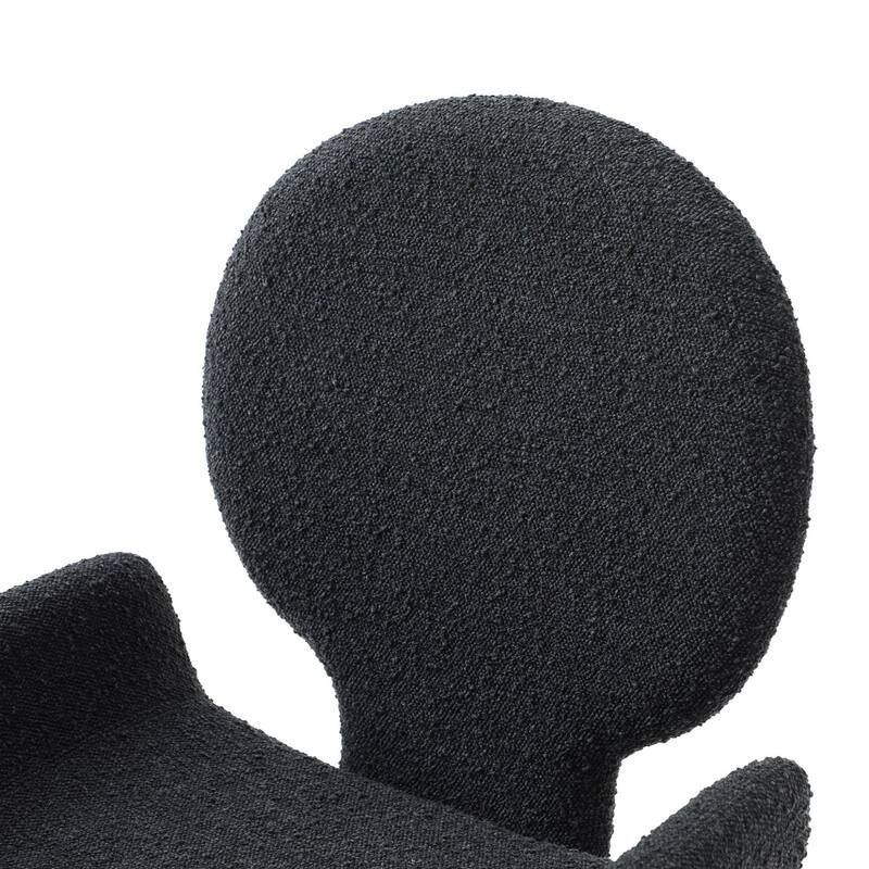 Modrest Neptune Contemporary Black Fabric & Brushed Black Gun Dining Chair