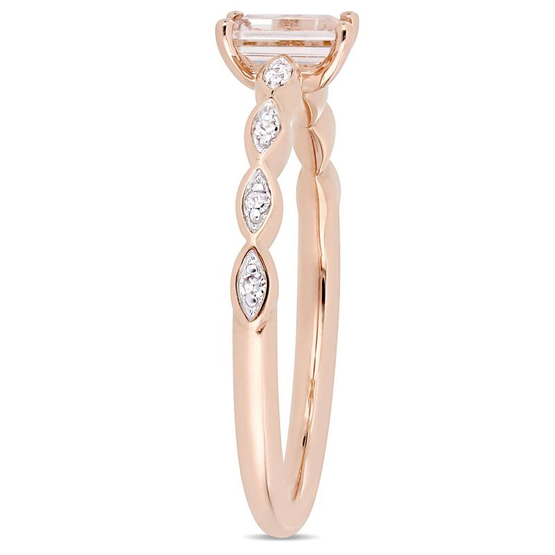 Miadora 10k Rose Gold 1/4ct TDW Marquise and Round-Cut Diamond Infinity Engagement Ring