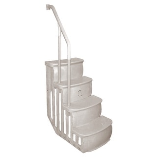 Main Access Smart Step 24 Inch Wide Swimming Pool Entrance w/ Hand Rail, Taupe - 48