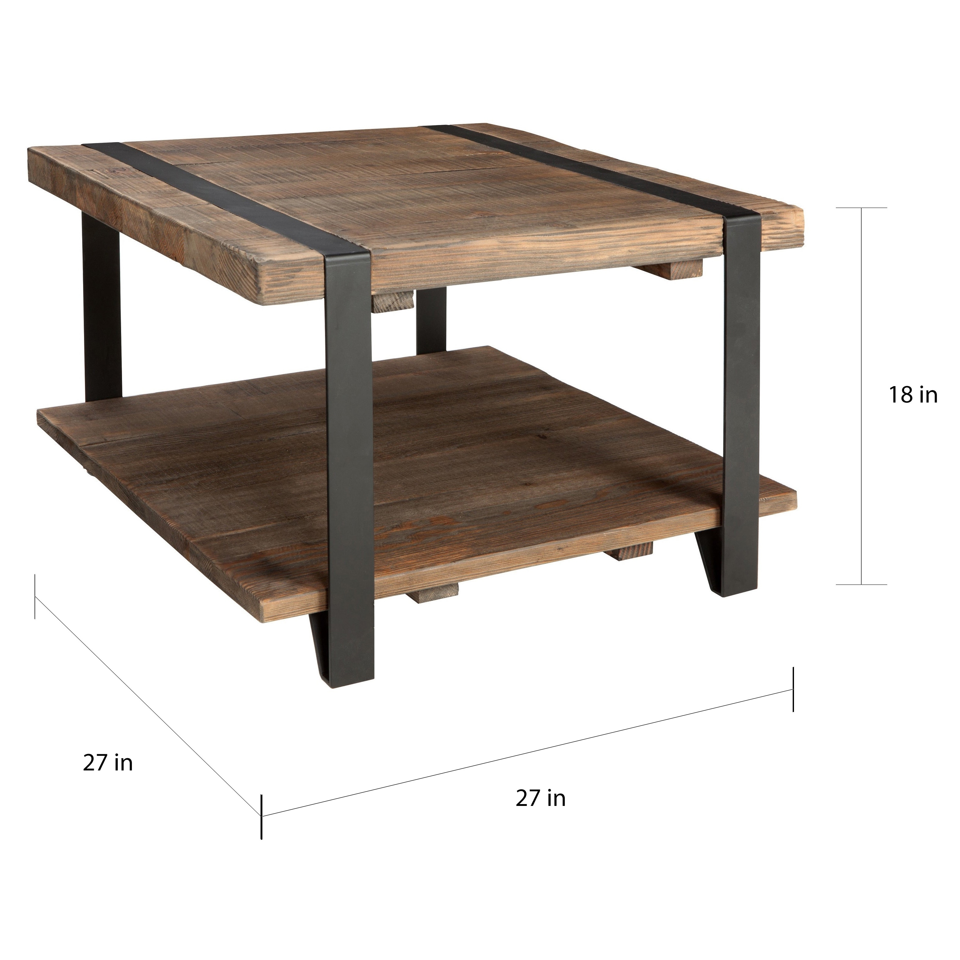 Carbon Loft Kenyon Reclaimed Wood Rustic Square Coffee Table Overstock 20306500