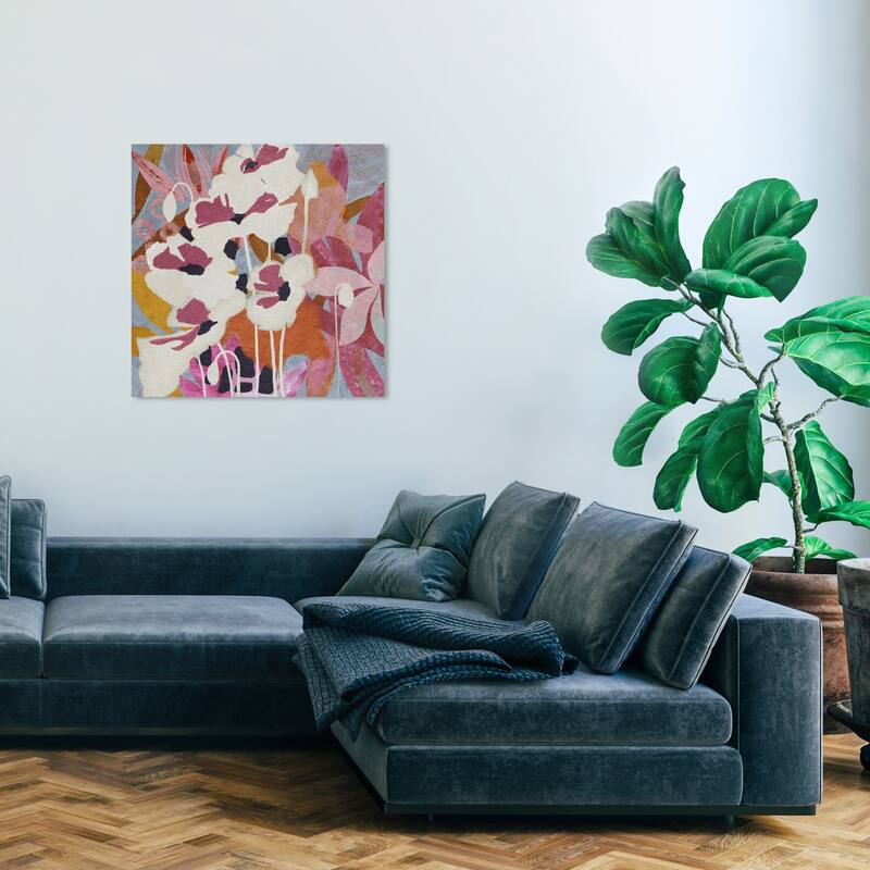 Wynwood Studio Canvas Abstract Floral Bouquet Splash Pink and Rose Gold Glam Wall Art Canvas Print - 30 x 30