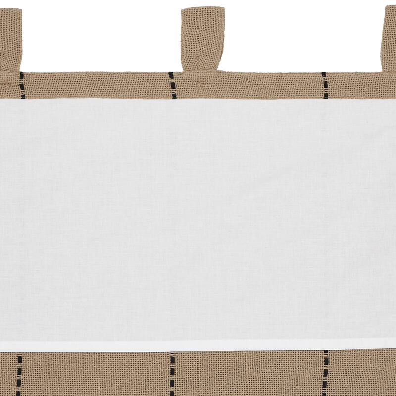 Stitched Burlap Natural Valance 16x90 - M