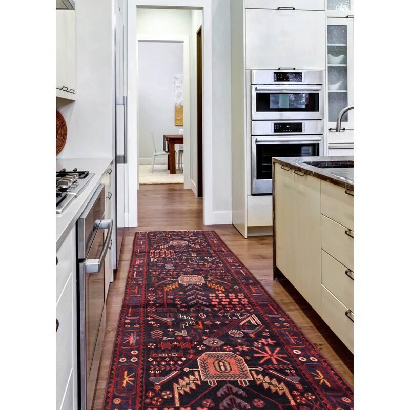 ECARPETGALLERY Hand-knotted Konya Anatolian Dark Navy Wool Rug - 3'7 x 9'8