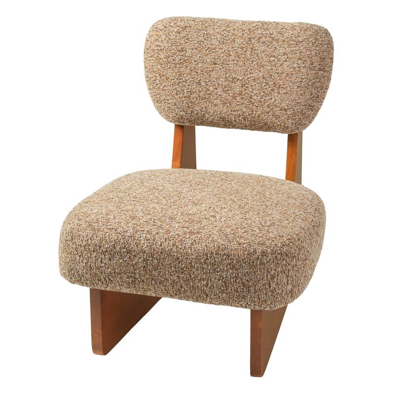 Christopher Knight Home - Vincent Polyester Upholstered Lounge Chair with Solid Wood Base (Set of 2)