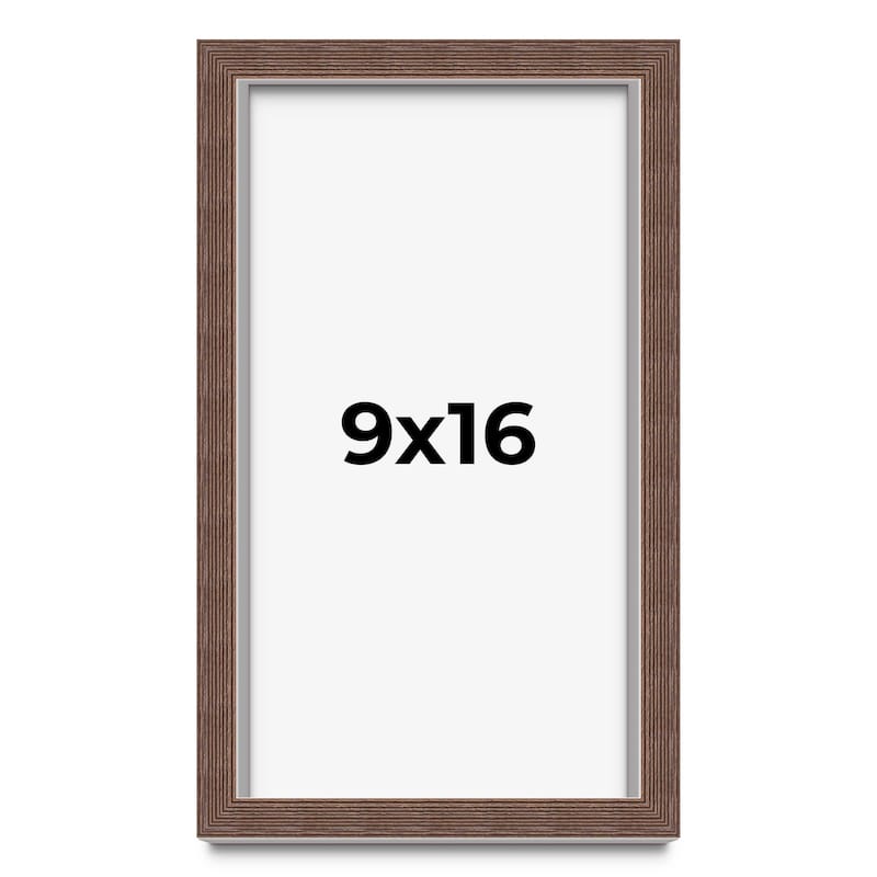 9x16 Shadow Box Frame Brown | 1.125 inches Deep Real Wood Rustic