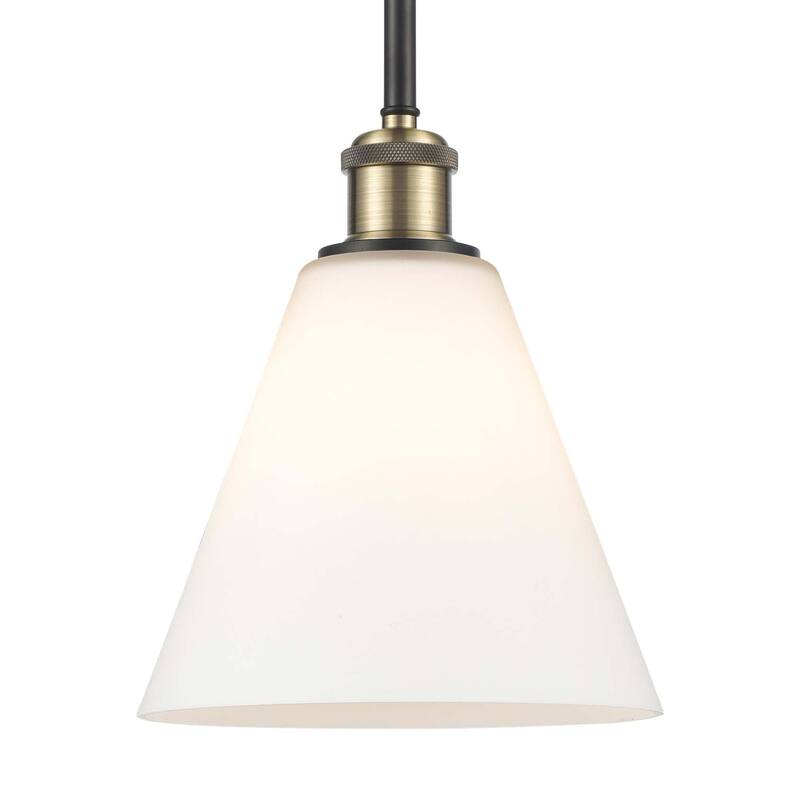 Innovations Lighting 516-1S-10-8 Berkshire Pendant Berkshire 8" Wide - Black Antique Brass / Matte White