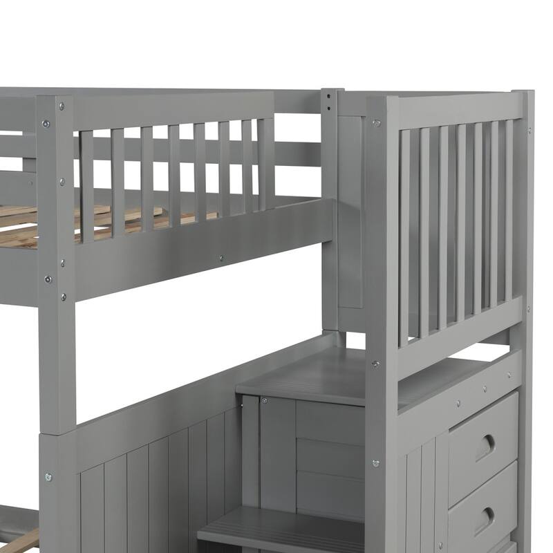 Full over Full Bunk Bed with Twin Size Trundle