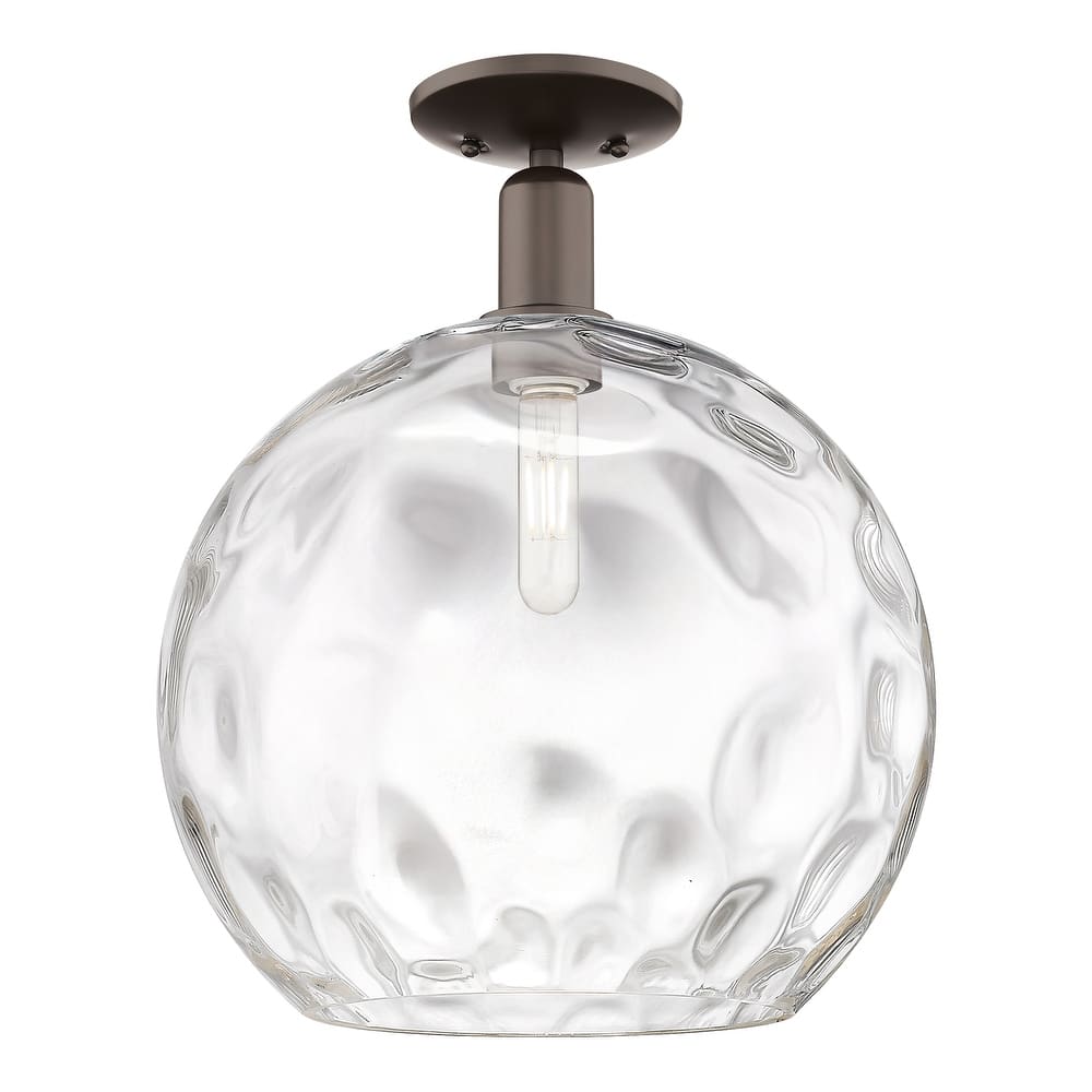 Innovations Lighting Endless Possibilities Arcadia - Athens Water Glass - 1 Light 13" Semi-Flush Mount